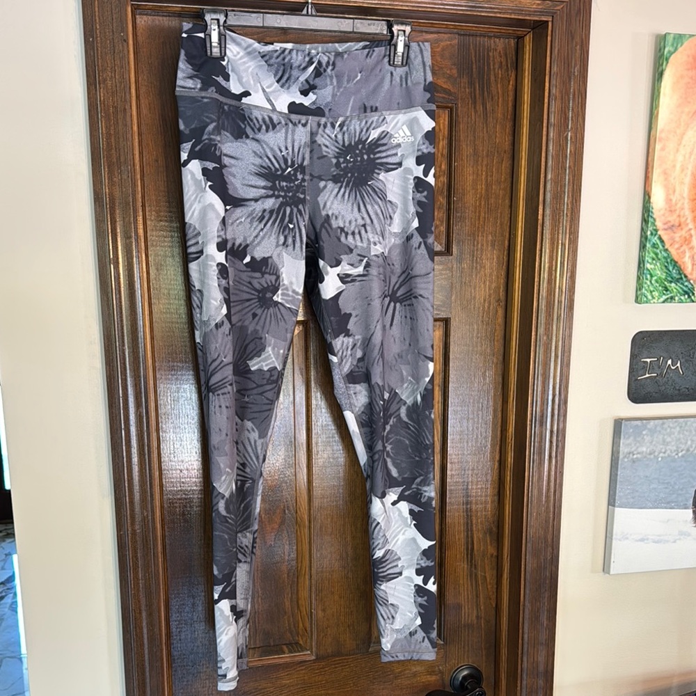 adidas Gray Floral Leggings